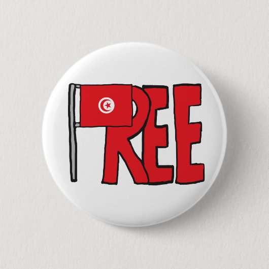 Vrij Tunesië Ronde Button 5,7 Cm (Voorkant)