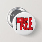 Vrij Tunesië Ronde Button 5,7 Cm (Voorkant /achterkant)
