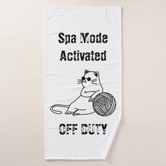 Vrij Uit Lui Kat. Grappige Spa Modus Geactiveerd Badhanddoek (Badhanddoek)