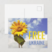 Vrij Ukraine Blauw Geel Zonnebloem Vrede Briefkaart (Voorkant / Achterkant)