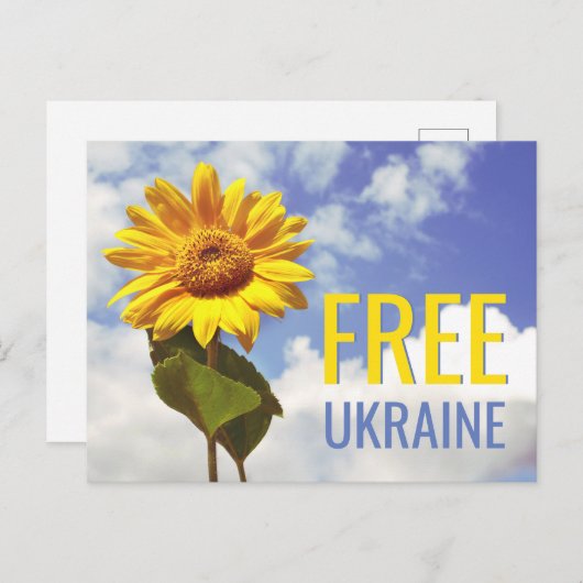 Vrij Ukraine Blauw Geel Zonnebloem Vrede Briefkaart (Voorkant / Achterkant)