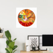 VRIJ VAN DE STROMEN, rode gele witte bruine Fantas Poster (Thuiskantoor)