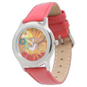 VRIJ VAN DE STROMEN, rood-geel Horloge (Gekanteld)