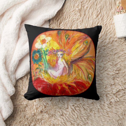 VRIJ VAN DE VLOEREN, zwarte rode gele bruidsvlek Kussen (Deken)