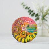 VRIJ VAN DE ZONLOWER-gele roze fuchsia sparkle Kaart (Staand voorkant)