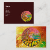 VRIJ VAN DE ZONLOWERS - geel roze bruin Visitekaartje (Voorkant / Achterkant)