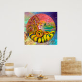 VRIJ VAN DE ZONLOWERS gele oranje roze vonk Poster (Keuken)