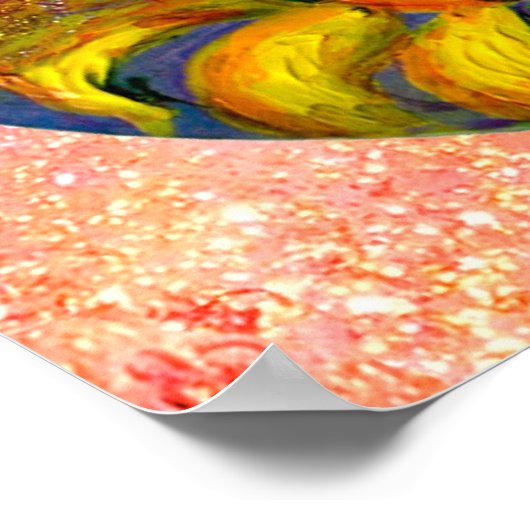 VRIJ VAN DE ZONLOWERS gele roze enkels Poster (Hoek)