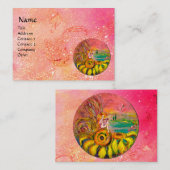 VRIJ VAN DE ZONNEMERS, gele roze sparken Visitekaartje (Voorkant / Achterkant)