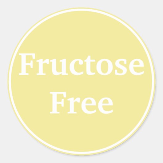 Vrij van fructose. Geen fructose. Gezondheid Voeds Ronde Sticker (Voorkant)