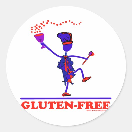 VRIJ VAN GLUTEN RONDE STICKER (Voorkant)