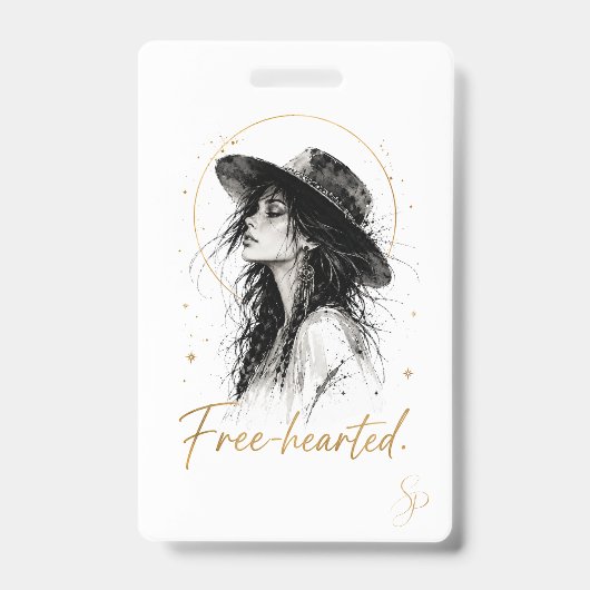 Vrij van hart. Speciale editie badge | Boho Art (Voorzijde)
