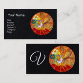 VRIJ VAN MONOGRAM Red Yelllow Black Paper Visitekaartje (Voorkant / Achterkant)