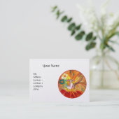 VRIJ VAN MONOGRAM, Rood gele witte parel Visitekaartje (Staand voorkant)