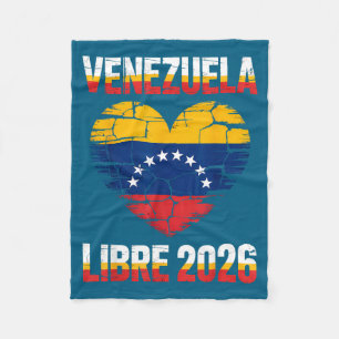Vrij Venezuela 2026 Venezuela Hart Vlag Fleece Deken