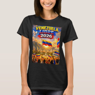 Vrij Venezuela 2026 Venezuela Hart Vlag T-shirt