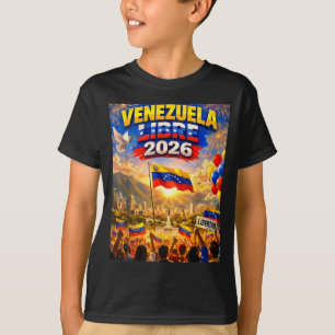 Vrij Venezuela 2026 Venezuela Hart Vlag  T-shirt
