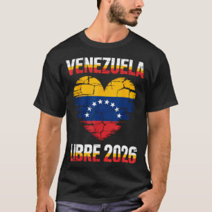 Vrij Venezuela 2026 Venezuela Hart Vlag  T-shirt