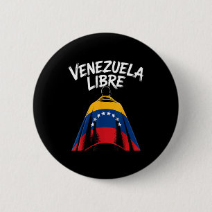 Vrij Venezuela 2026 Vlag van Venezuela Ronde Button 5,7 Cm