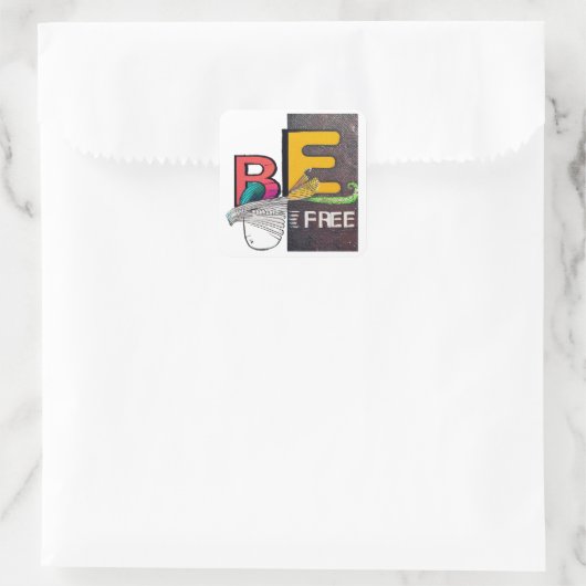 Vrij Vierkante Sticker (Tas)