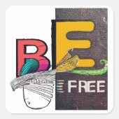 Vrij Vierkante Sticker (Voorkant)