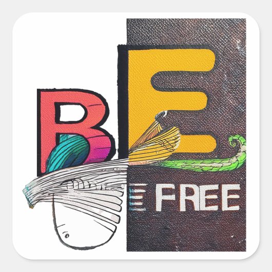 Vrij Vierkante Sticker (Voorkant)