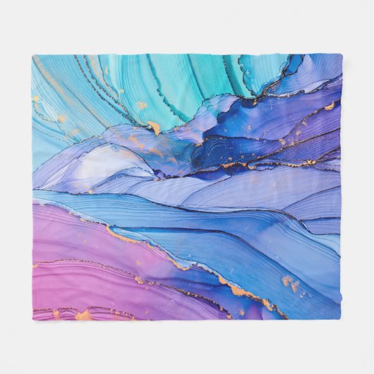 Vrij vloeiende texturen, luxe abstracte kunst. fleece deken (Voorkant (Horizontaal))
