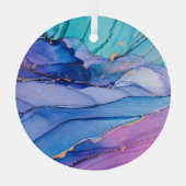 Vrij vloeiende texturen, luxe abstracte kunst. glas ornament (Achterkant)