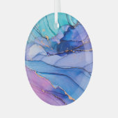 Vrij vloeiende texturen, luxe abstracte kunst. glas ornament (Voorkant links)