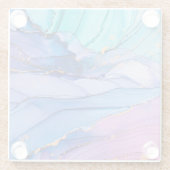 Vrij vloeiende texturen, luxe abstracte kunst. glazen onderzetter (Achterkant)