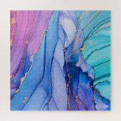 Vrij vloeiende texturen, luxe abstracte kunst. legpuzzel (Horizontaal)