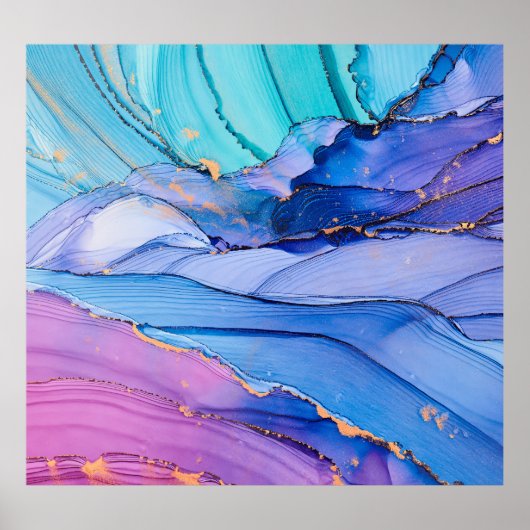 Vrij vloeiende texturen, luxe abstracte kunst. poster (Voorkant)