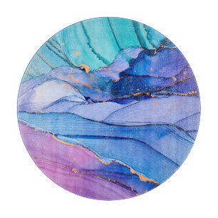 Vrij vloeiende texturen, luxe abstracte kunst. snijplank