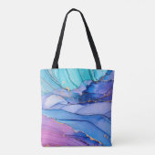 Vrij vloeiende texturen, luxe abstracte kunst. tote bag (Achterkant)