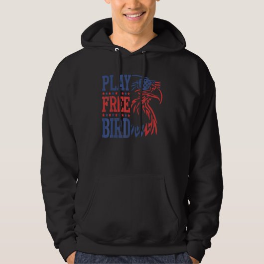 Vrij vogelpatriottisch agle 4 juli VS Fl Hoodie (Voorkant)