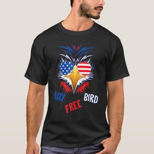 Vrij vogelpatriottisch agle 4 juli VS Fl T-shirt (Voorkant)