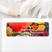 Vrij vormen abstracte, koele en hete kleurencellen etiket (Insitu)