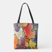 Vrij vormen abstracte, koele en hete kleurencellen tote bag (Achterkant)
