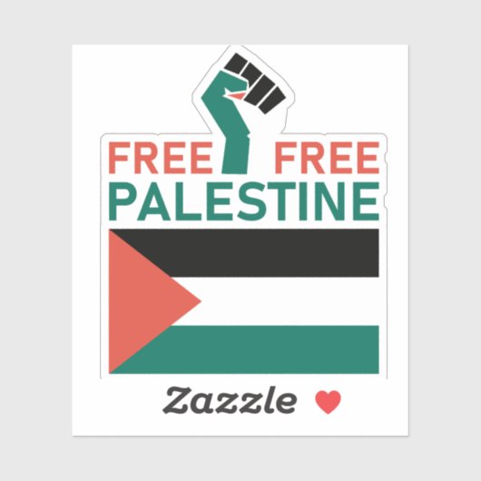 Vrij Vrij Palestina. Stop de Oorlog Sticker (Vel)