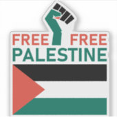 Vrij Vrij Palestina. Stop de Oorlog Sticker (Voorkant)