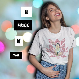 Vrij vrouwtje met Lotus Flower T-shirt