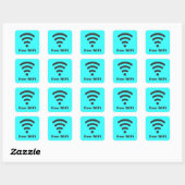 VRIJ WIFI Vector COMPUTER INTERNET ADVERTEREN Vierkante Sticker (Vel)