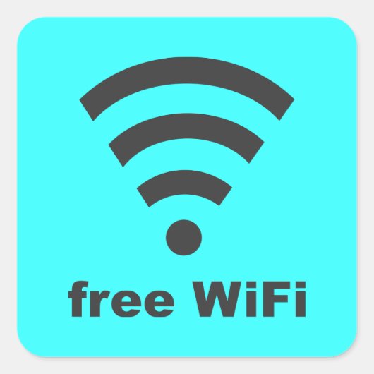 VRIJ WIFI Vector COMPUTER INTERNET ADVERTEREN Vierkante Sticker (Voorkant)