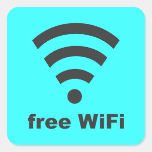 VRIJ WIFI Vector COMPUTER INTERNET ADVERTEREN Vierkante Sticker