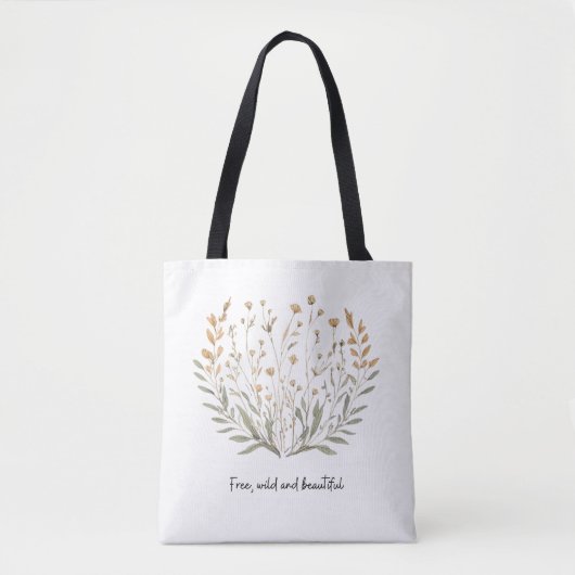 Vrij, wild en mooi: Floral Boho Tote Bag (Voorkant)