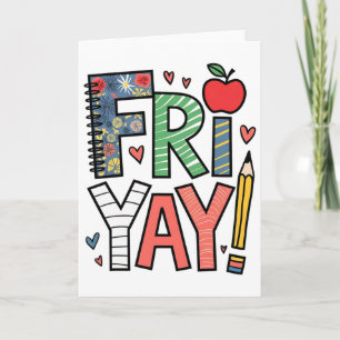 Vrij-yay Gelukkige Vrijdag Weekend Sfeer Leraar Te Kaart