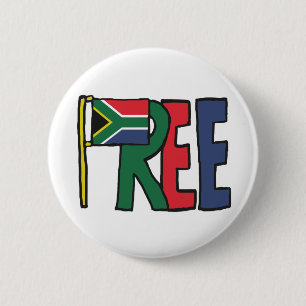 Vrij Zuid-Afrika Ronde Button 5,7 Cm