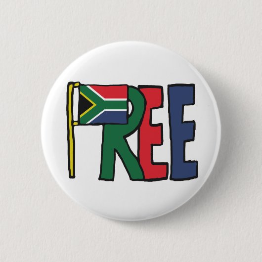 Vrij Zuid-Afrika Ronde Button 5,7 Cm (Voorkant)