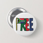 Vrij Zuid-Afrika Ronde Button 5,7 Cm (Voorkant /achterkant)