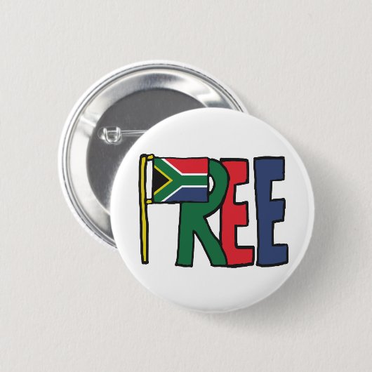Vrij Zuid-Afrika Ronde Button 5,7 Cm (Voorkant /achterkant)